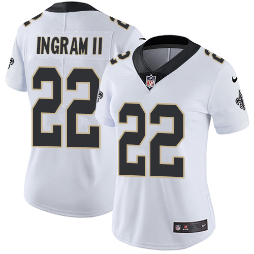 Nike Saints #22 Mark Ingram II White Women's Stitched NFL Vapor Untouchable Limited Jersey - Click Image to Close